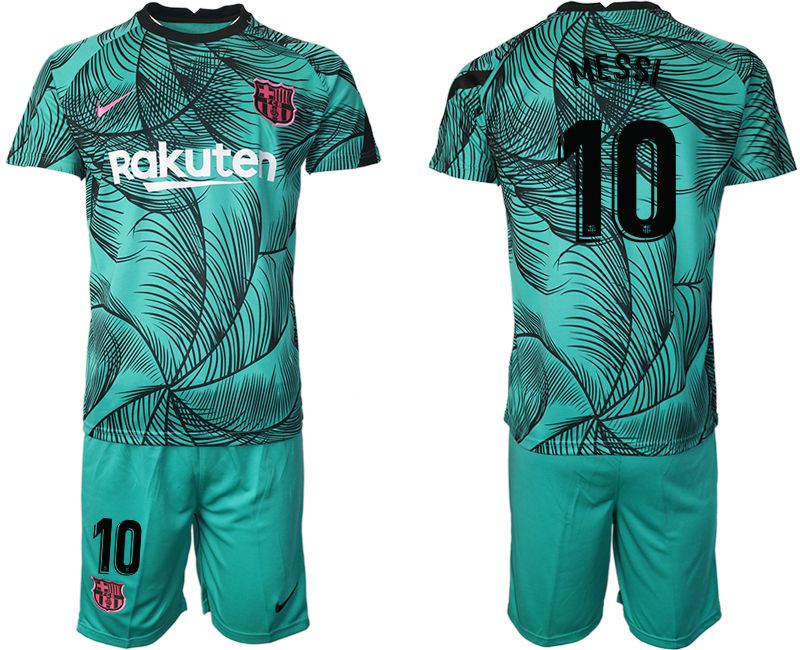 Men 2020-2021 club Barcelona green training suit #10 Soccer Jerseys